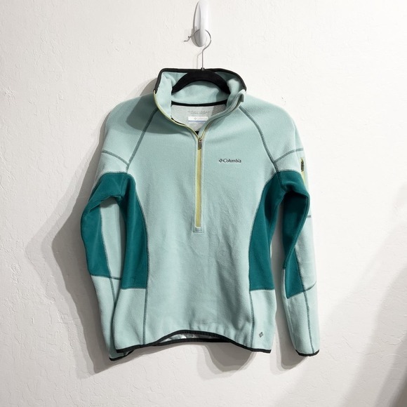 Columbia Titanium Fleece Quarter Zip Fleece Pullover Womens Small Green - Picture 1 of 7